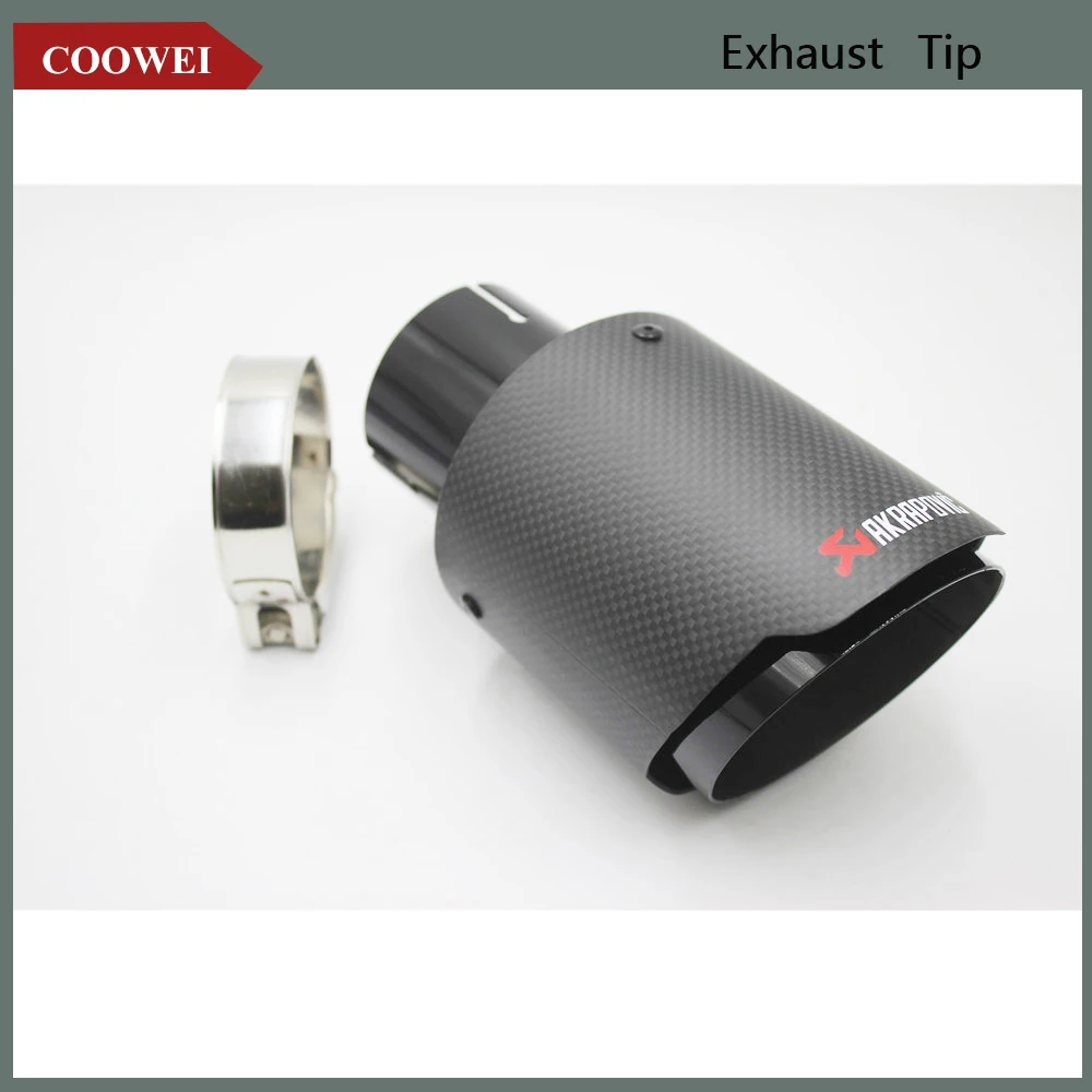 

Akrapovic Car Exhaust Tail Pipes Matt Carbon Muffler Tip Tail End Universal Stainless Steel Straight Flange black For Bmw