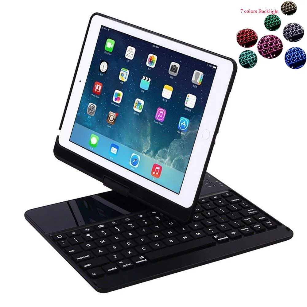 

For iPad 9.7 2018 2017 6th 5th Case With Keyboard, Backlit Light Wireless Bluetooth Keyboard Cover For iPad Pro 9.7 Air 1 Air 2