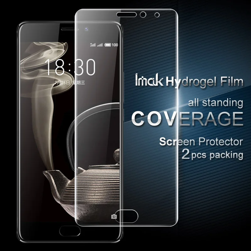 

IMAK 2pcs Hydrogel Film for Meizu Pro 7 Screen Protector Front & Back Full Cover Film for Meiuz Pro 7 Protective Film