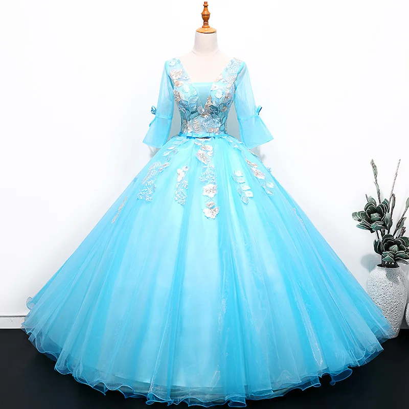 Ruthshen Vestido debutente 15 Anos Quinceanera платья с v образным вырезом Иллюзия Бальные накладные