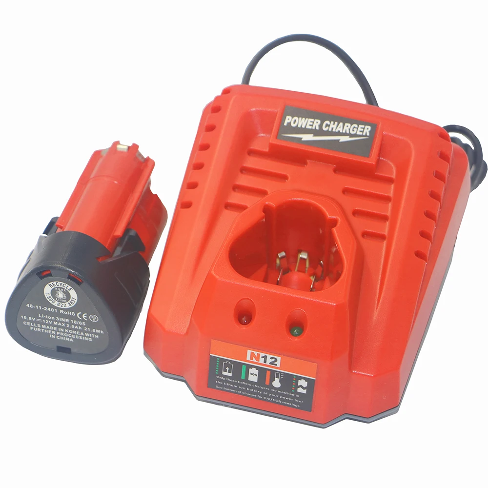 1PCS 12V M12 48 11 2410 Battery +charger for Milwaukee 48 11 2420 48 11