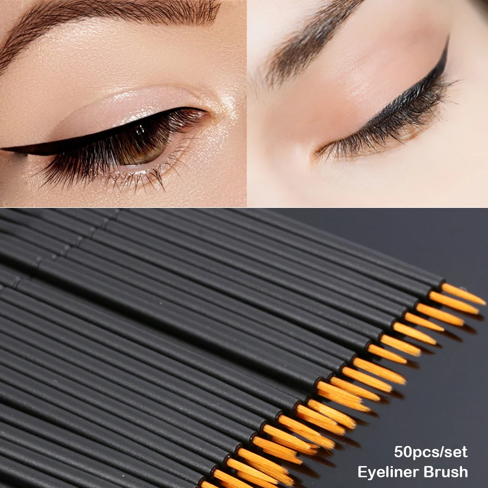 

50pcs/set Disposable Eyeliner Brush Wand Applicator Eye Cosmetics Tools Eyelash Extension Tools Beauty Brushes