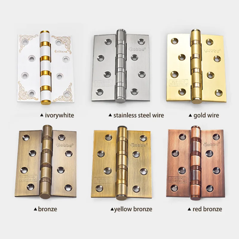 2pcs 4Inch Stainless Steel Door Hinge Bearing Flat Open Loose Thickened