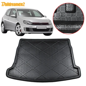 

Buildreamen2 Car Cargo Tray Boot Liner Tray Rear Trunk Pad Floor Mat Carpet Mud Kick For Volkswagen Golf 6 GTI 2009-2013