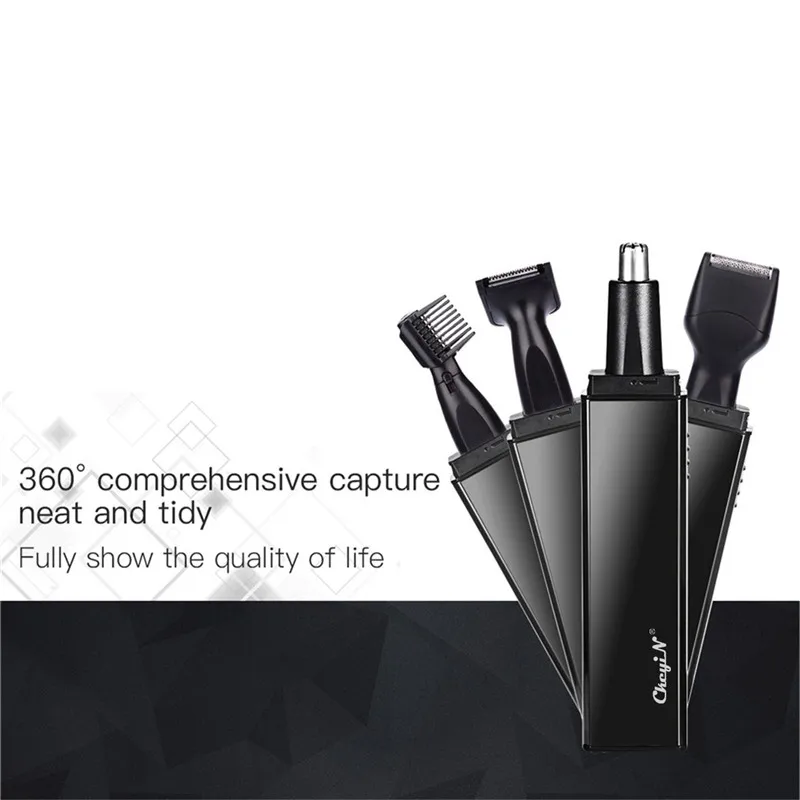 Aparador de Nariz Cuidados com o Cabelo 4 em 1 Elétrico Recarregável Barbeador Navalha Homens Rosto Conjunto Remoção Costeletas Sobrancelha Orelha Barba Trimer 46 Usb 3 Cheap Aparador de ouvido e nariz