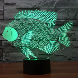 Бумажное украшение в виде рыбы Usb Led 3D лампа сенсорная Удаленная Акула СВЕТОДИОДНЫЙ Ночник детская комната украшение 3D ночник