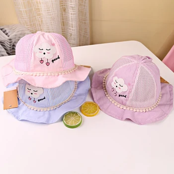 

Baby Boys Girls 6-18M Toddler Cartoon Cloud Print Bucket Hats Hollow Caps Reversible Summer Sun Headwear Hot