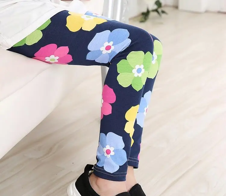 VEENIBEAR/модные весенне-летние штаны для девочек леггинсы для девочек с цветочным принтом детские штаны Одежда для девочек От 2 до 13 лет
