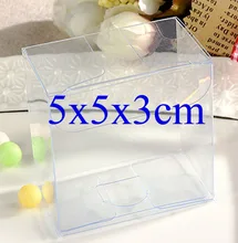 Wholesale 10pcs=1lot Clear PVC Box Packing Wedding/Christmas Favor Chocolate/Candy/Apple/Gift/Candle/Toys Box 5*5*3cm Can Custom