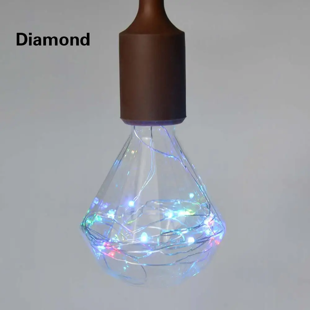 E27 RGB Neon Light AC 110V-220V Glass LED bulbs Holiday Fairy neon sign LED Lamp For Wedding Fireworks Home Decoration Lighting - Испускаемый цвет: Diamond RGB