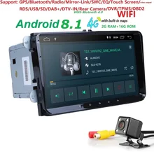 2Din 9 «Android 8,1 DVD плеер автомобиля стерео радио для VW ГОЛЬФ 5 6 поло Passat CC Jetta Tiguan Touran gps навигации 2 г оперативная память 4