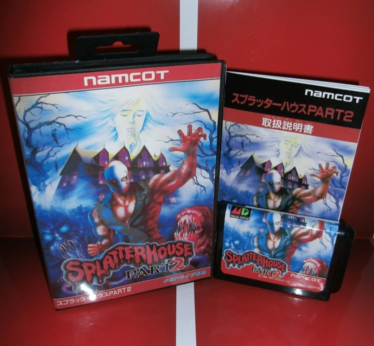 

Splatter House Part 2 Japan Cover with box and manual For Sega Megadrive Genesis Video Game Console 16 bit MD card