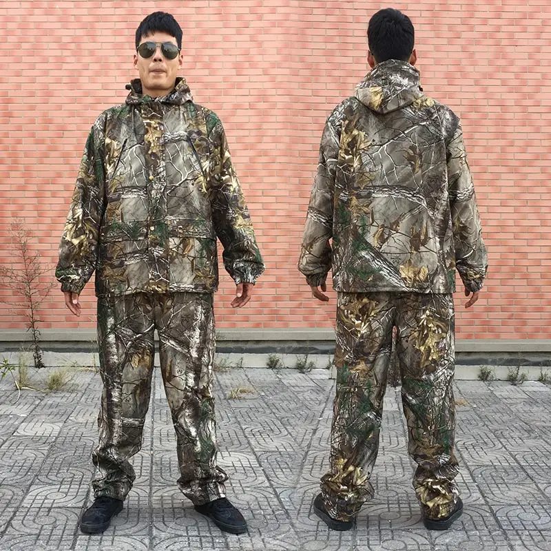 

Men Outdoor Bionic Warm Camouflage Hunting Clothing Winter Hunting Suits with Fleece Ghillie Suit Camo Hunting Jacket and Pants