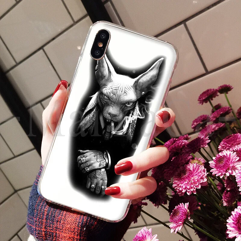 Модный чехол для телефона MaiYaCa Sphynx Mr. Cat для Apple iPhone 8 7 6 6S Plus X XS max 5 5S SE XR