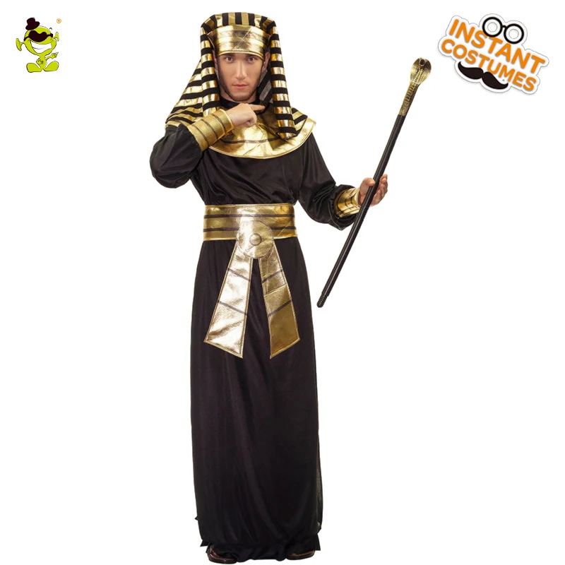 

Men's Glod Egyptian pharaoh costume Halloween Party Cosplay Traditional Egypt Costumes Party Egyptian Pharaoh Role Play Costumes