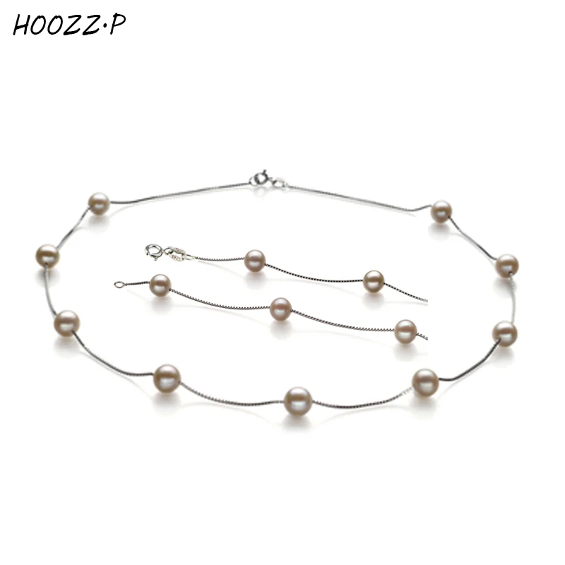 

HOOZZ.P Handpicked White Freshwater Cultured Pearl Necklace Bracelet Jewelry Set Trendy Fashion Girl Women Necklace