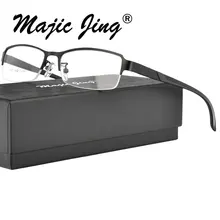 Magic Jing металлические очки для близорукости очки полуобода по рецепту для мужчин 1937