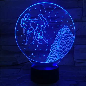 

Western zodiac signs Table Lamp desk Touch Sensor 7 Color Changing Childrens Kids Baby Nightlight Gift Gemini Night Light LED