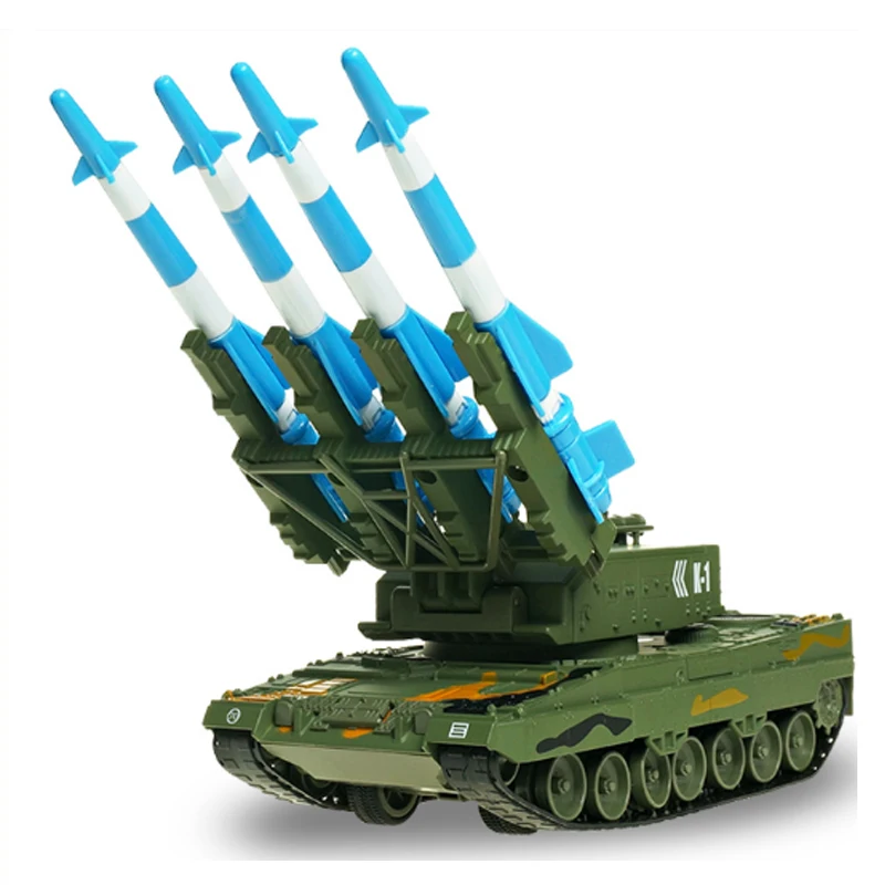 

Alloy Tank Model Air Defense Missile Model Ornaments Alloy Rocket Gun Boy Simulation Gift Crawler Can Lunch Children Hobby Toys