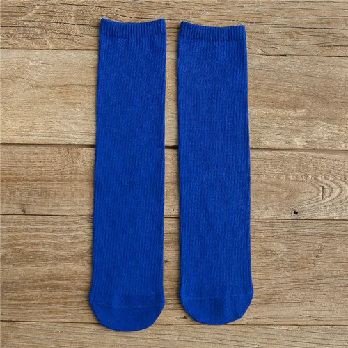 CHAOZHU Весна 13 цветов маленькие ребристые одноцветные носки без пятки корейские Японские Женские базовые Высококачественные мягкие свободные носки трендовые - Цвет: Синий