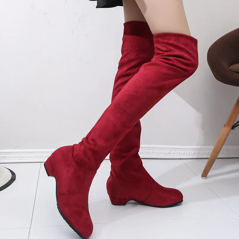 

Fashion Women Winter Shoes Women Boots Suede Matte Plus Size Over The Knee Boots Round Toe Female Winter Boots Bota Women Shoes