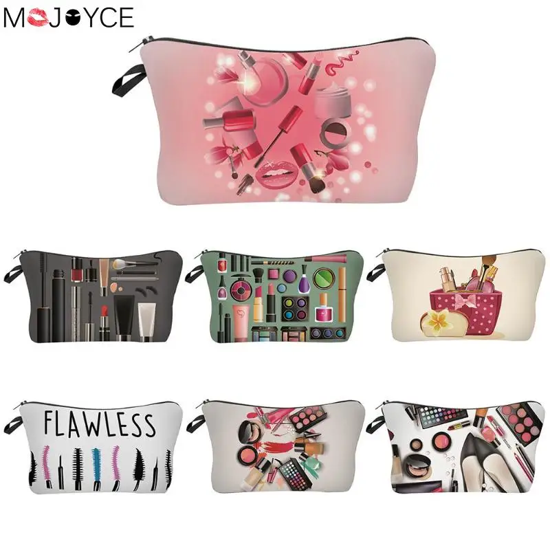 

Makeup Pattern Floral Printed Cosmetic Bag Portable Polyester Women Handbag