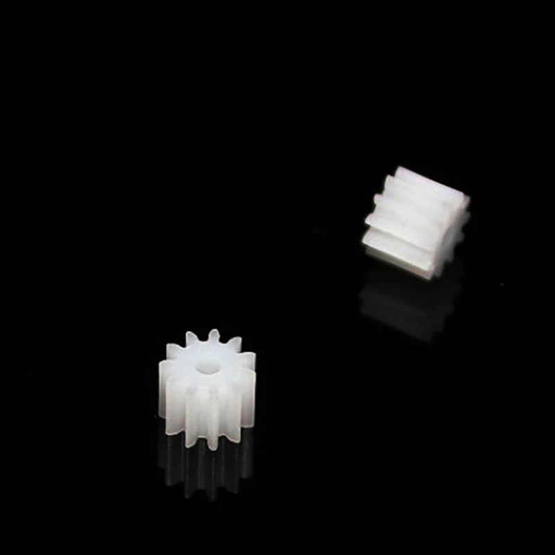 30pcs 11teeth 2mm hole OD 6 5 plastic motor gear rc car hot wheel DIY font