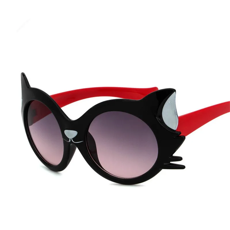 Borong 2017 Children Sunglasses Vintage Wrap Cat Eye Shape Sun Glasses