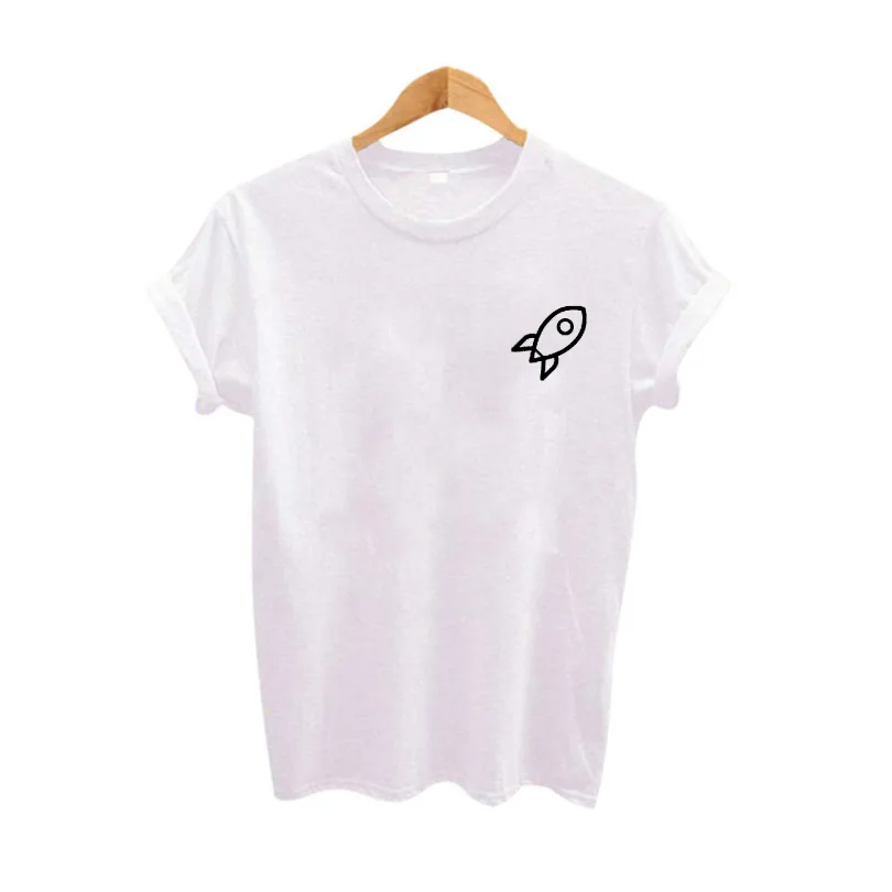 

Harajuku Funny T Shirts Rocket Graphic Tee Shirt Women Cotton tshirts Cute Printing t-shirt Women Clothing Big Size