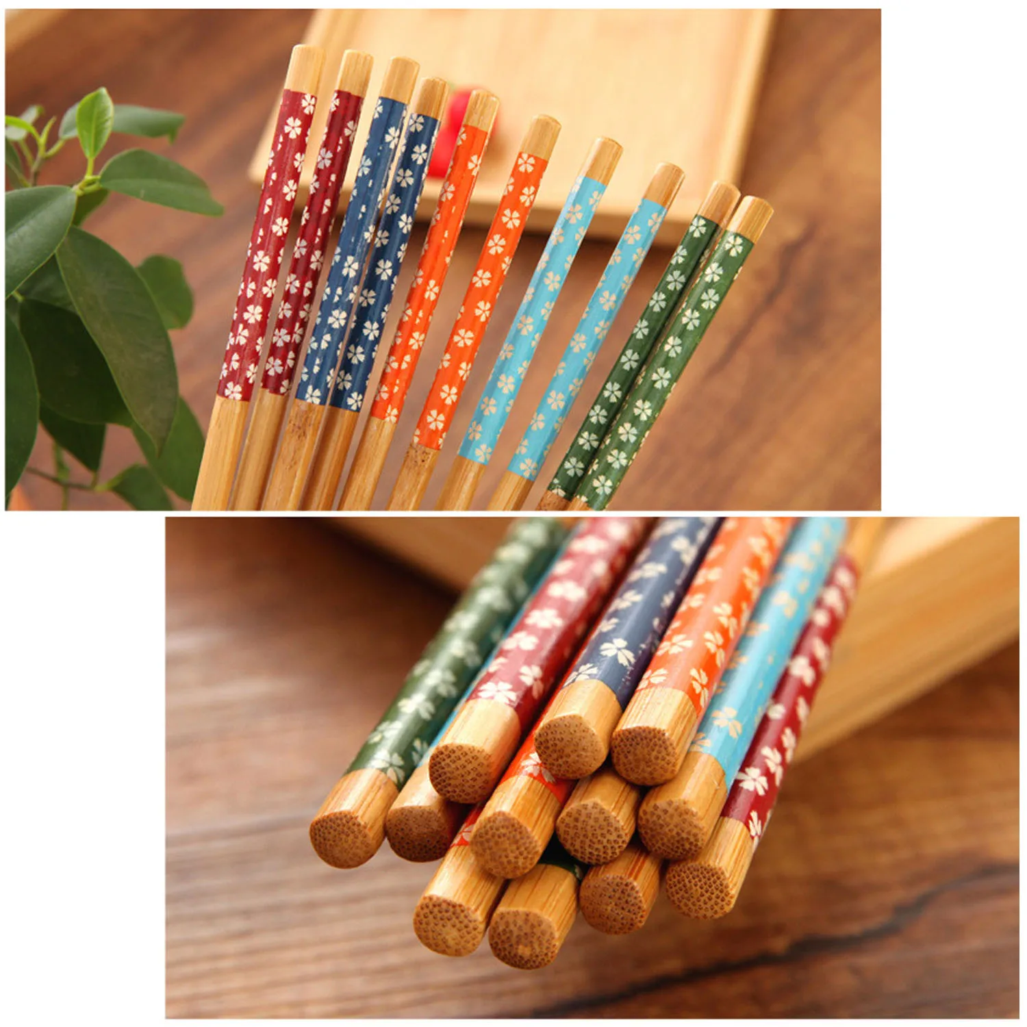 Behogar 10 пар Натуральные Бамбуковые японские палочки для еды гладкая поверхность Нескользящие палочки для суши отбивные палочки кухонные столовые приборы