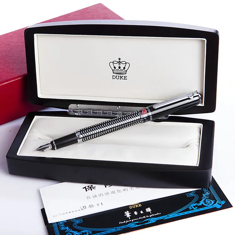 Герцог M03 роскошный пион серии 0.8 мм изогнутые Совет каллиграфия ручка с оригинальной подарочной коробке металлические ручки чернил для