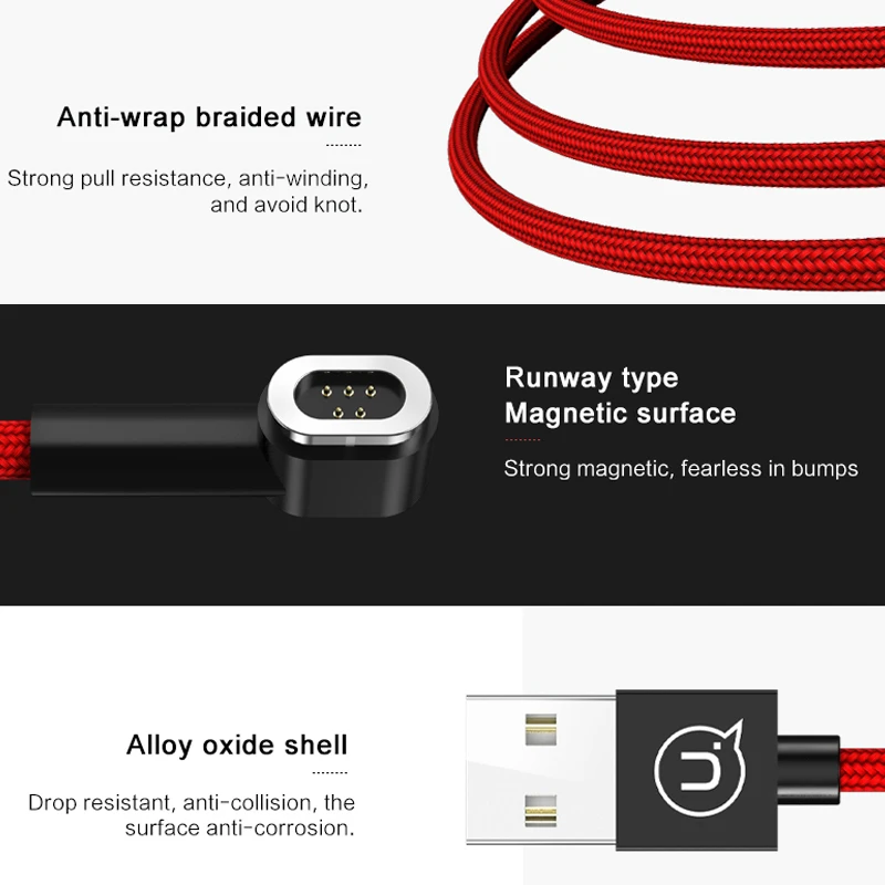  USAMS für iPhone X 10 8 Samsung Micro USB Biegen Magnetische Kabel Nylon Magnetische Daten Sync Lad