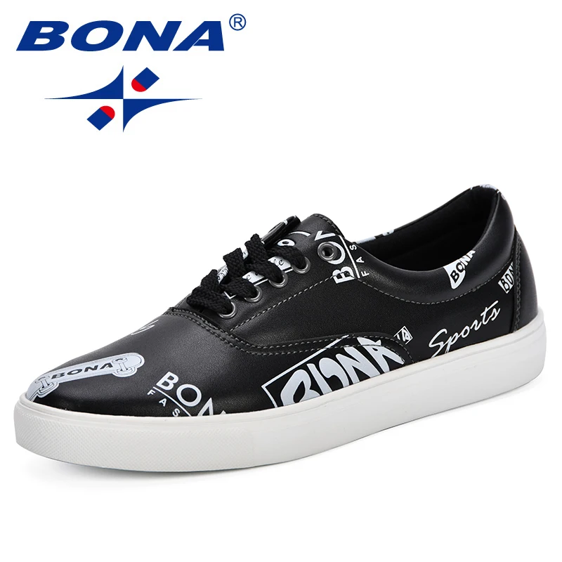 

BONANew Designer Black Skateboarding Shoes Men Sneakers Teenager Entertaiment Skate Trendy Shoes Breathable Leisure Sport Shoes