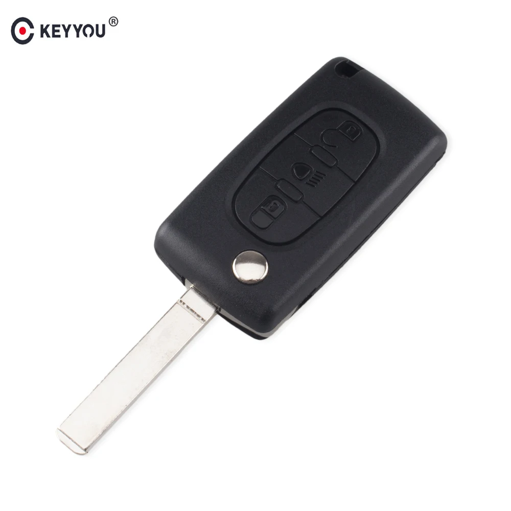 

KEYYOU 3 Button Remote Flip Folding Key Shell Case For CITROEN C2 C3 C4 C5 C6 PICASSO CE0536 HU83 Auto Key Car Key Case Cover