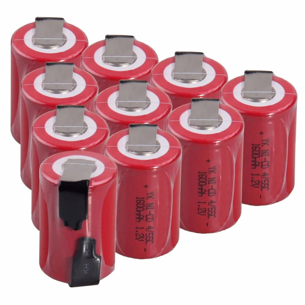 10 шт. 4/5SC 1600 мАч 1 2 В аккумулятор NICD аккумуляторные батареи для makita bosch B &amp D Hitachi metabo