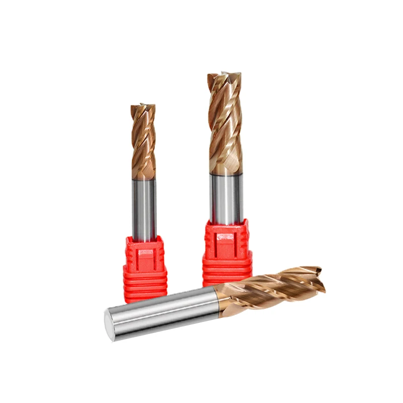 

55 degree tungsten steel milling cutter straight shank coated carbide lengthened 4-edge flat-bottom end milling cutter CNC cutte