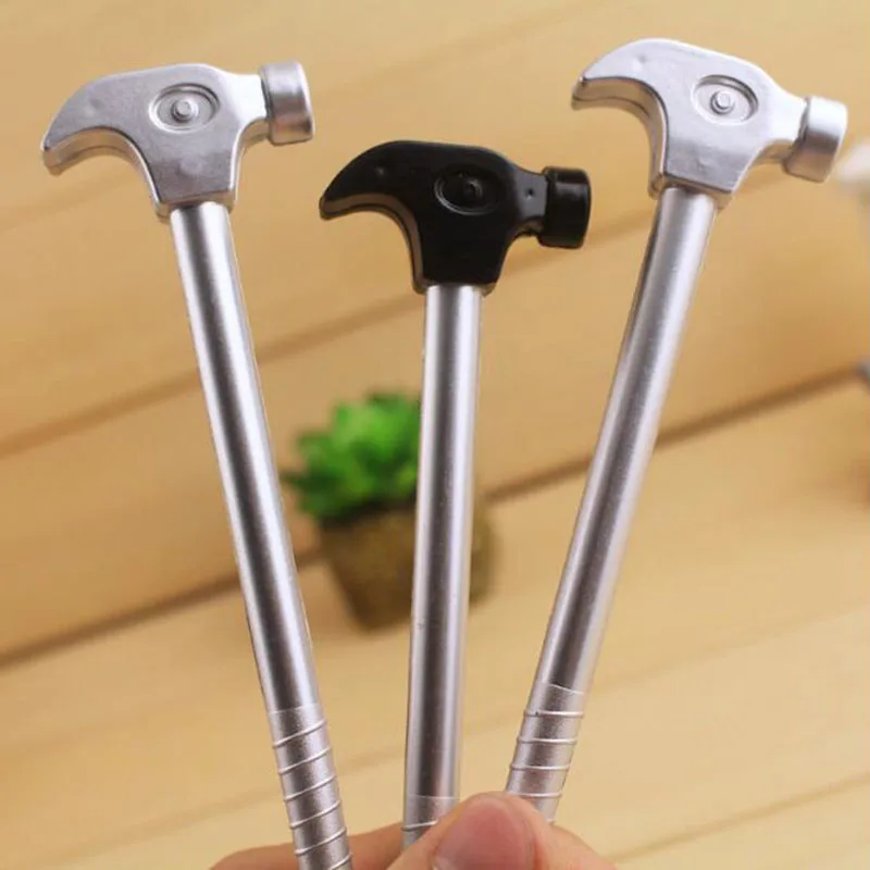 0.5mm Creative Vise Hammer Plastic Ballpoint Pens Black Ink Refill Ball