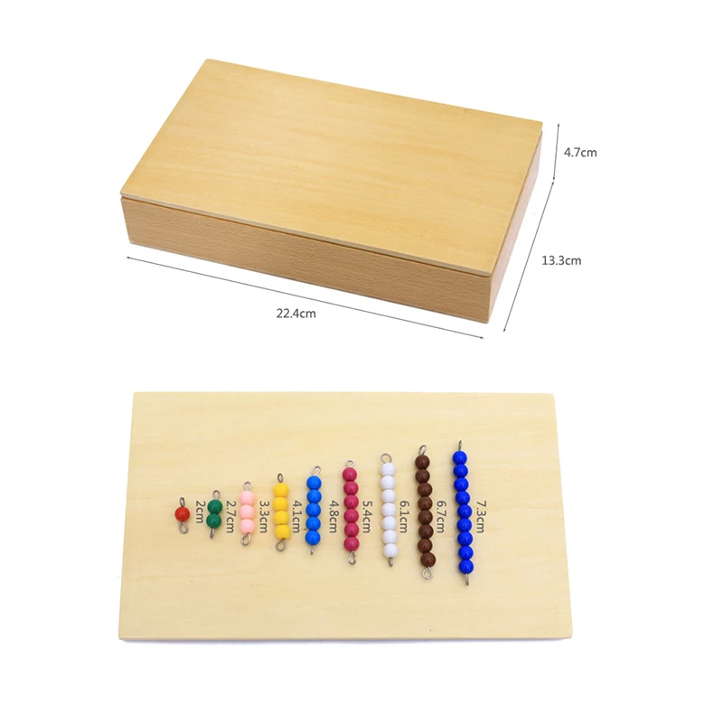 Kids Toys Montessori Materials Educational Wooden Toy Colorful Checker Board Beads Math Toys Early Childhood Preschool Training 6