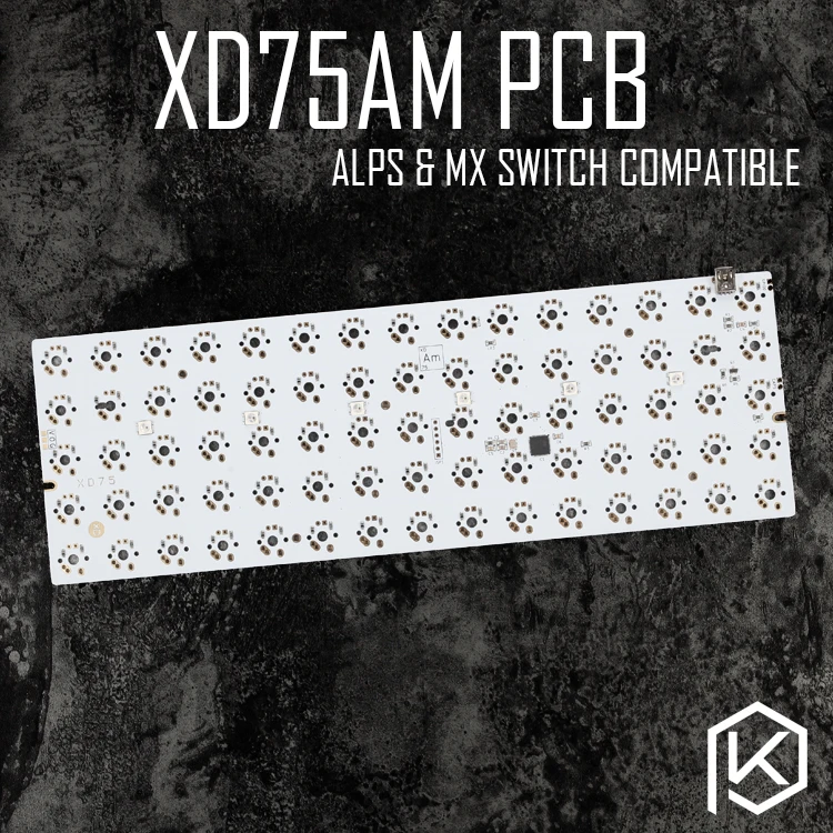 Xd75re xd75am xd75 пользовательская механическая клавиатура 75 клавиш Underglow RGB PCB GH60 60% запрограммированный gh60 kle planck горячий-заменяемый переключатель