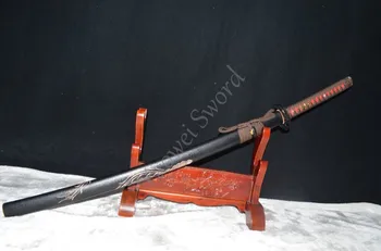 

High Quality Handmade Full Tang Red Functional Katana Sword Folded Steel Damascus Forged Practical Japanese Samurai Sword