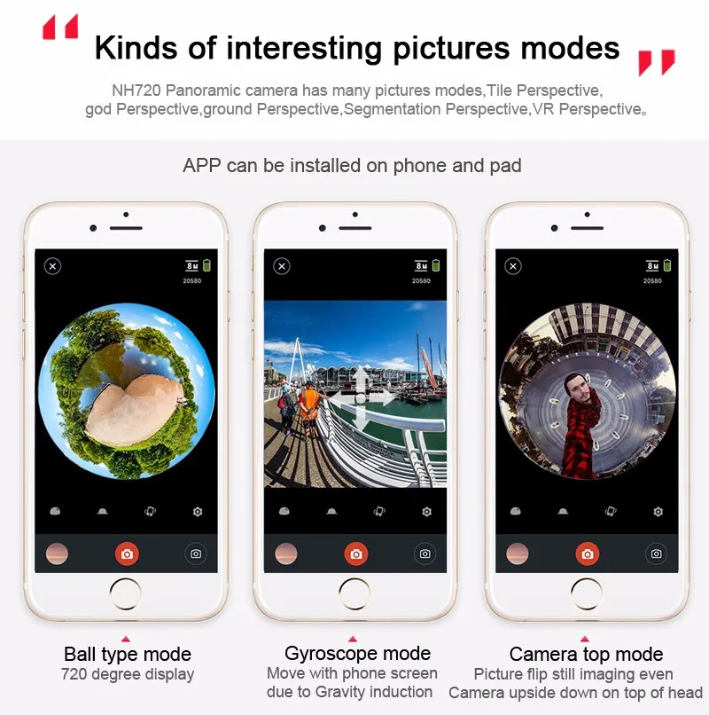 VR панорамная камера с двойным 360 градусов перпендикулярным объективом 8 МП и пультом дистанционного управления с помощью Wi-Fi мобильного приложения и tf-карты и батареи встроенный