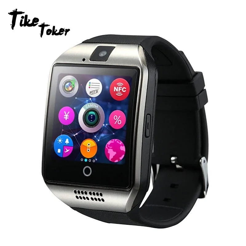 Тике Toker Bluetooth Smart часы Q18 с Камера Facebook Whatsapp Twitter синхронизации SMS Smartwatch Поддержка SIM карты памяти для IOS