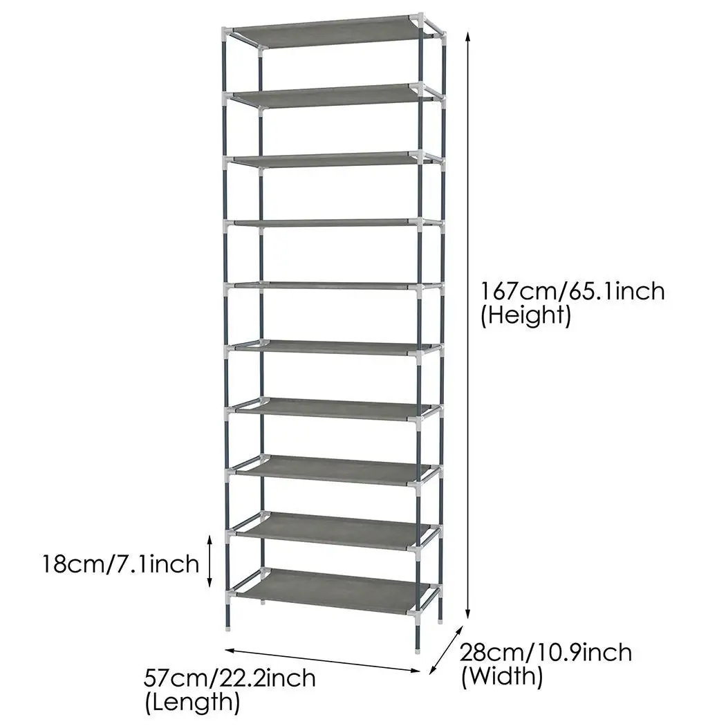 10 ярусов держатели для обуви Полка для хранения домашний шкаф стенд органайзер для спальни прочный быстро собирающийся офисная обувь Поддержка обувной коробки