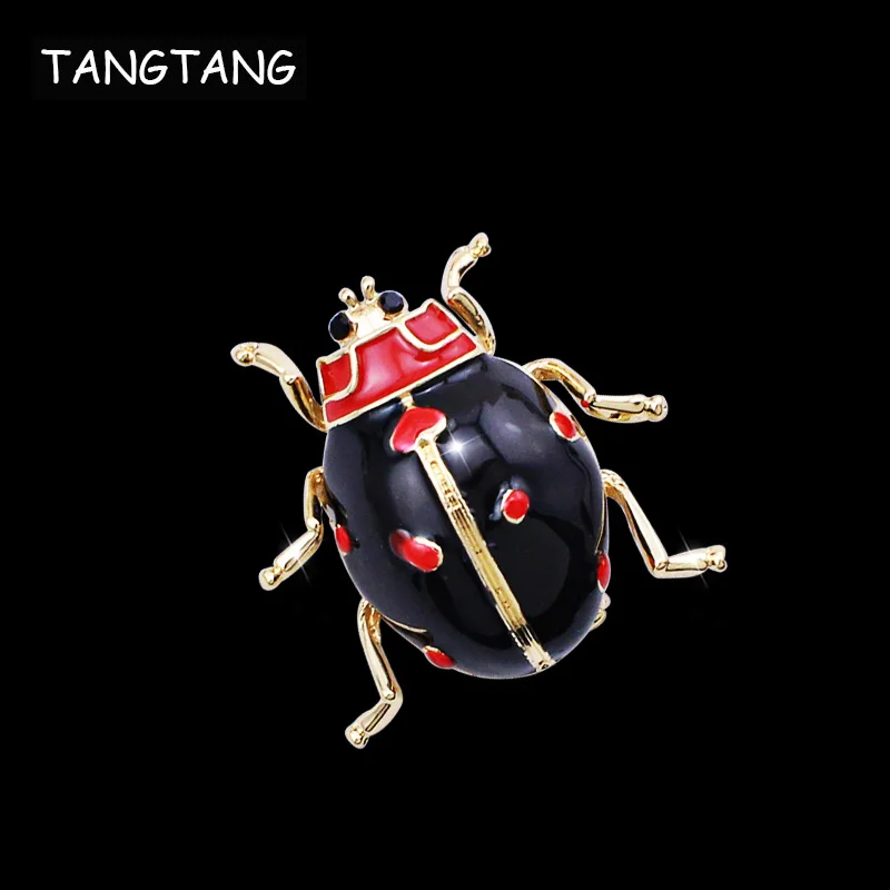 TANGTANG эмалированная брошь на булавке Coccinella septempectata насекомое булавка маленького
