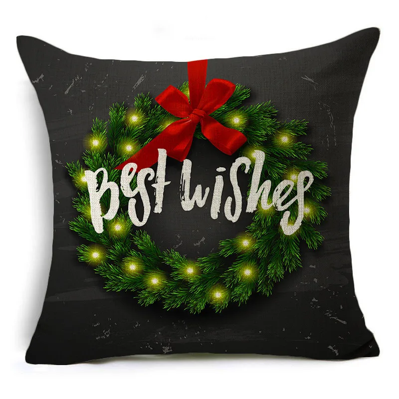 1" Elife, полиэстер, хлопок, лен, Веселый Рождественский Чехол на подушку, Санта Клаус, Наволочка на подушку, чехол для дивана, поясная, домашний декор - Цвет: 22