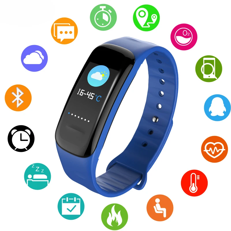 

2018 New Wristband Blood Pressure Blood Oxygen Heart Rate Monitor Smart Bracelet Pedometer IP67 Waterproof Smart Watch Men Woman
