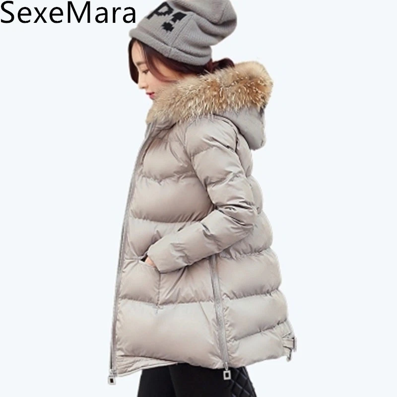 

2017New Winter Jacket Women Short Parka Jacket Fur Collar Hooded Cloak Coat Women Cotton Padded Jacket Female Abrigos Mujer C695