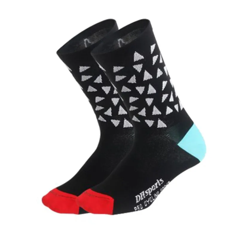 Наружные профессиональные велосипедные носки для альпинизма, Длинные Дышащие носки для бега, езды на велосипеде, кемпинга, походов, носки - Цвет: Черный