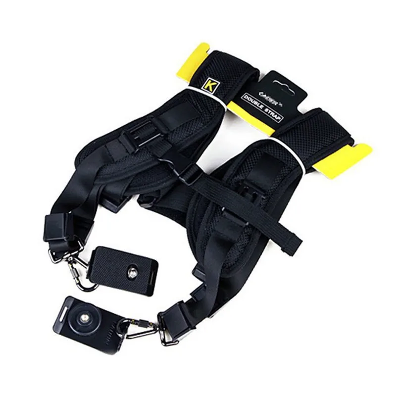 Черный ремень с двойным плечевым ремнем для Фотоаппарата Canon Nikon DSLR SLR|strap for canon|straps