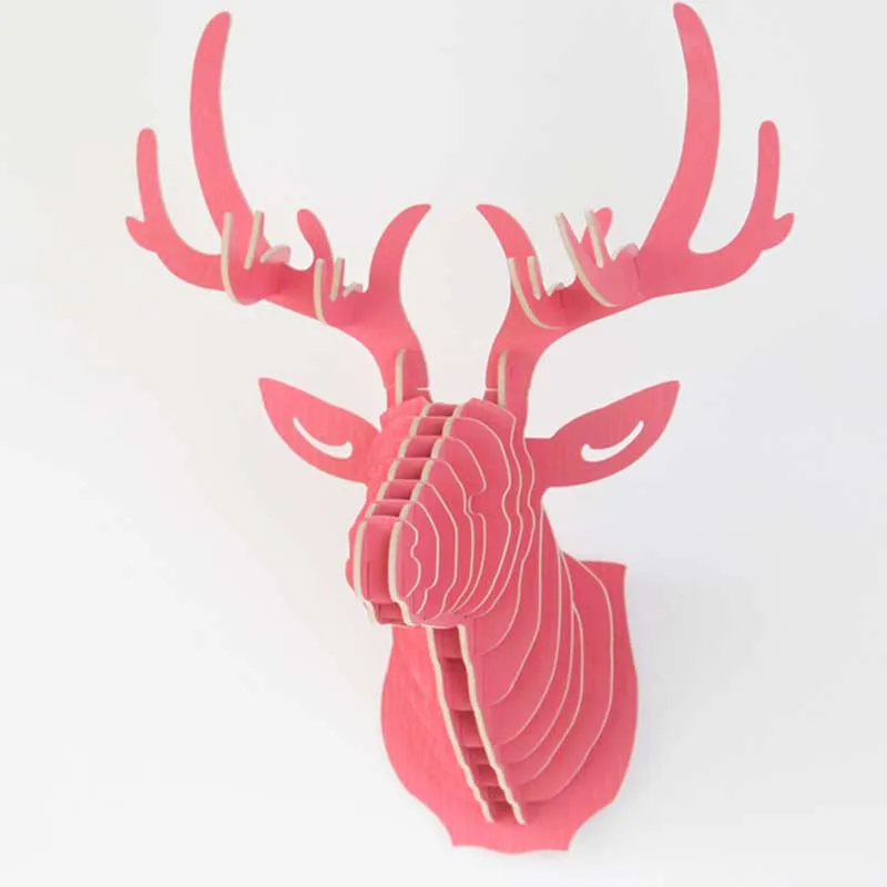 Креативные 3D настенные вешалки в виде головы животного голова оленя деревянная настенная художественная декорация для дома деревянные поделки свадебное украшение